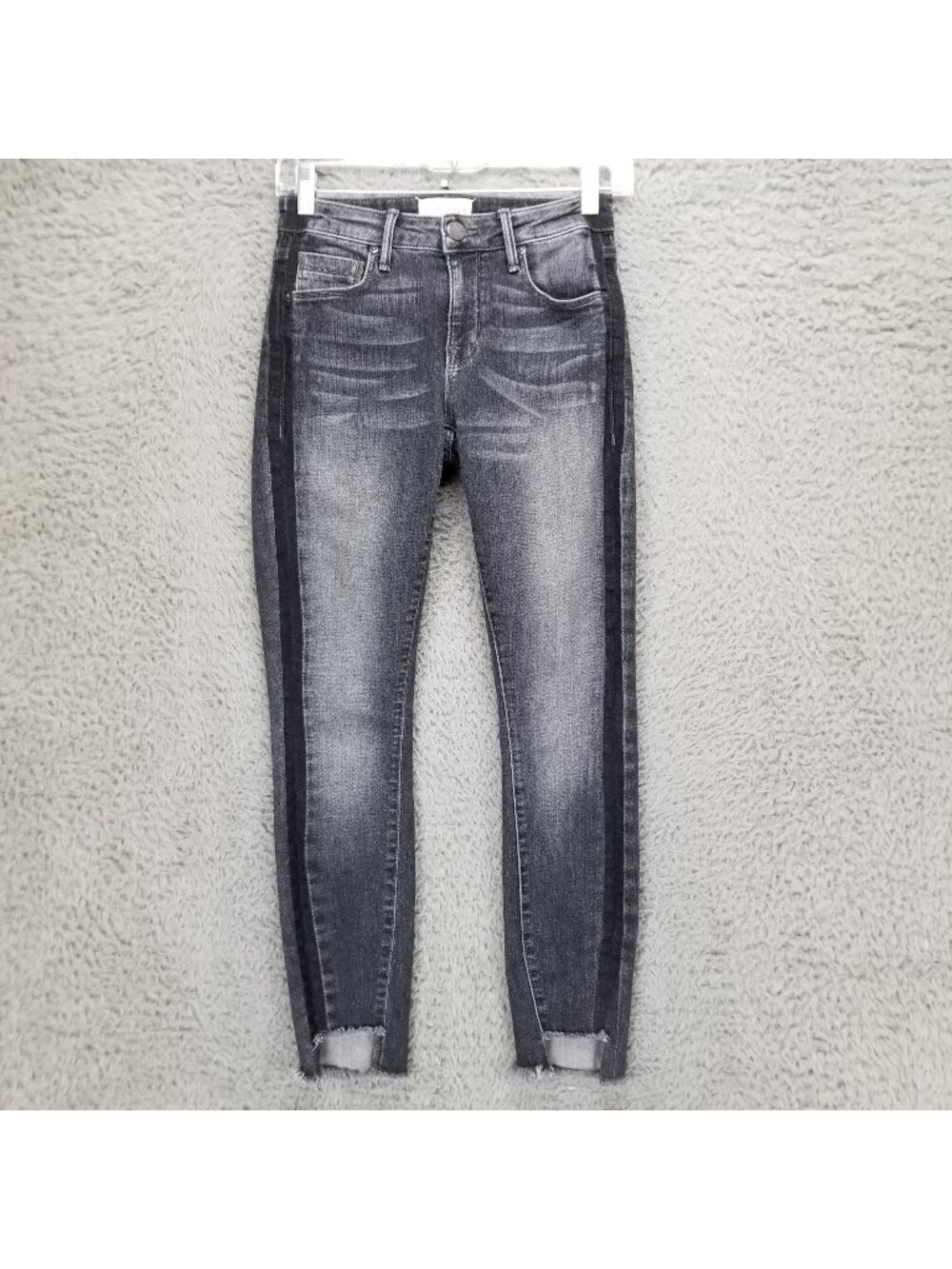 Parker Smith Jeans Womens 24 Gray Stretch Denim Frayed Hem Skinny *Read*